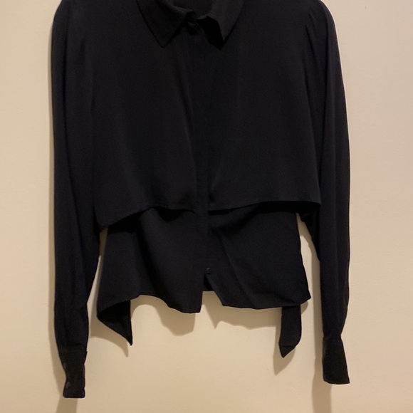 Tanya Taylor 100% silk black button down blouse. Size 2 - Picture 5 of 13
